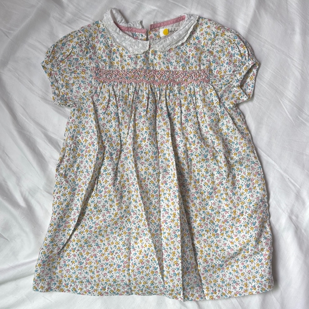Baby Boden- Floral Kids dress with White Collar